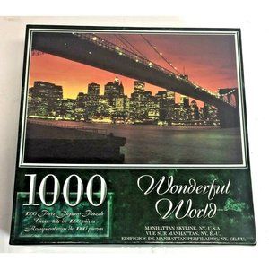 Wonderful World, Manhattan Skyline 1000 Piece Jigsaw Puzzle Sure-Lox NEW…